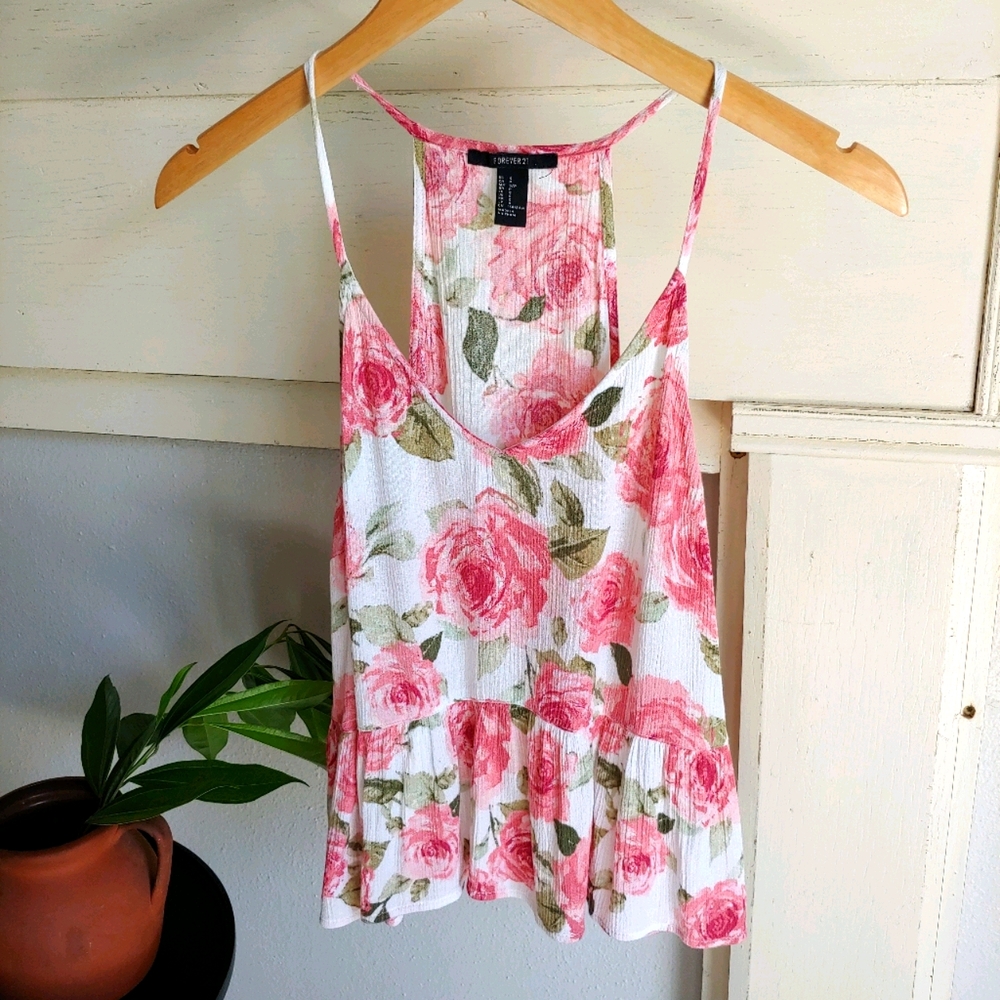 Forever 21 racerback Floral tank